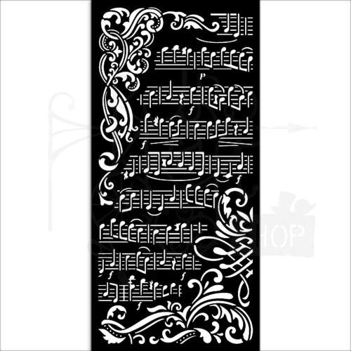 Szablon maska 12x25cm Create Happiness Music Muzyka KSTDL67 Stamperia
