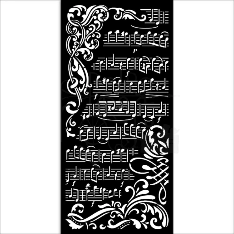 Szablon maska 12x25cm Create Happiness Music Muzyka KSTDL67 Stamperia