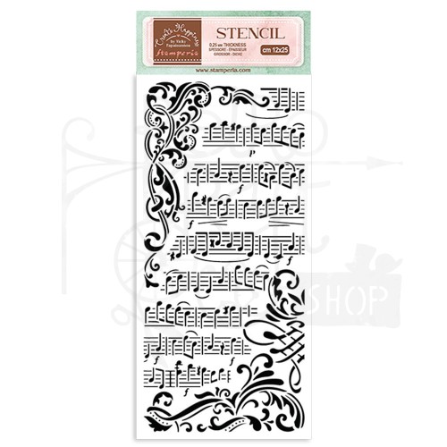 Szablon maska 12x25cm Create Happiness Music Muzyka KSTDL67 Stamperia 1