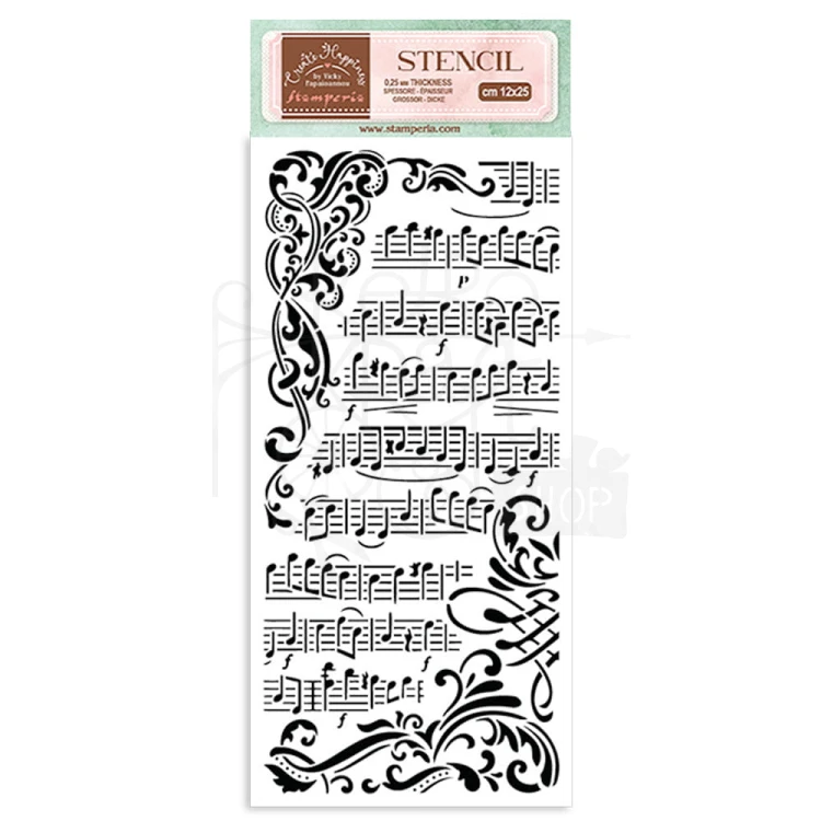 Szablon maska 12x25cm Create Happiness Music Muzyka KSTDL67 Stamperia 1