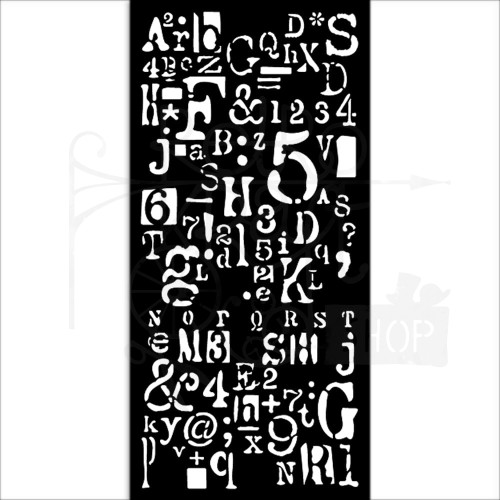 Szablon maska 12x25cm Create Happiness Letter &amp; Number KSTDL69 Stamperia