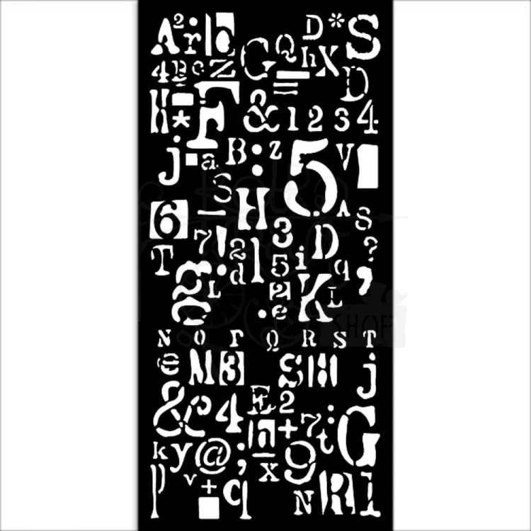 Szablon maska 12x25cm Create Happiness Letter &amp; Number KSTDL69 Stamperia