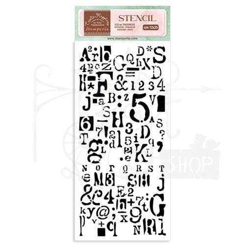 Szablon maska 12x25cm Create Happiness Letter &amp; Number KSTDL69 Stamperia 1