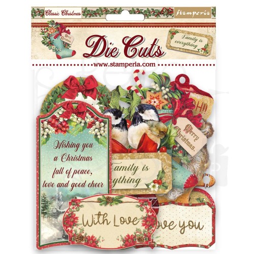 Ozdoby kształty tekturowe Classic Christmas DFLDC69 Stamperia