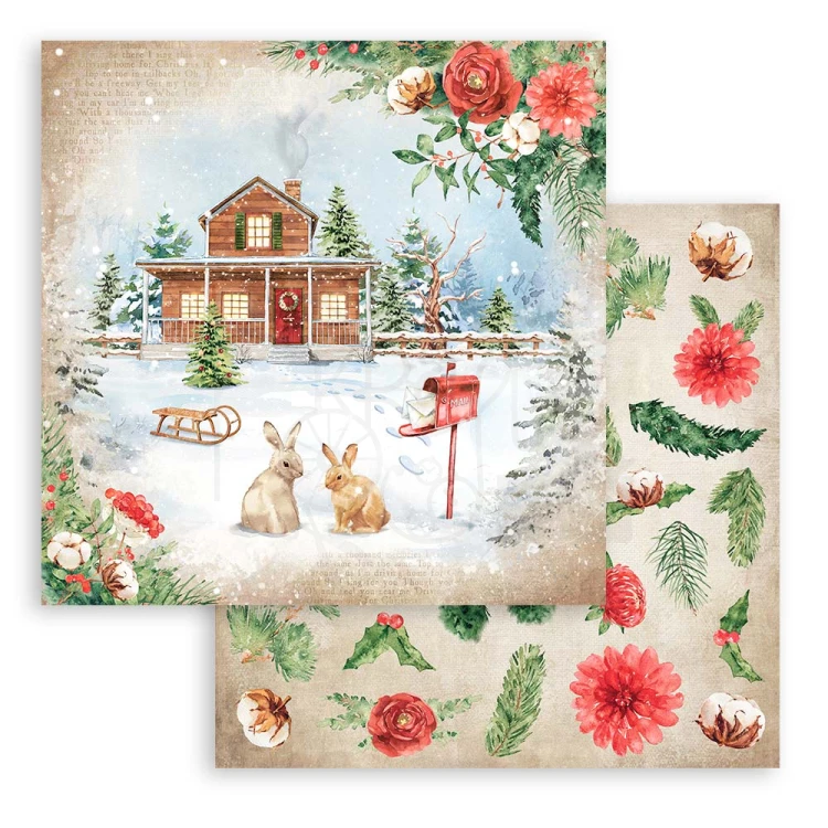 Zestaw papierów 20x20 Romantic - Home for the Holidays SBBS68 Stamperia 3