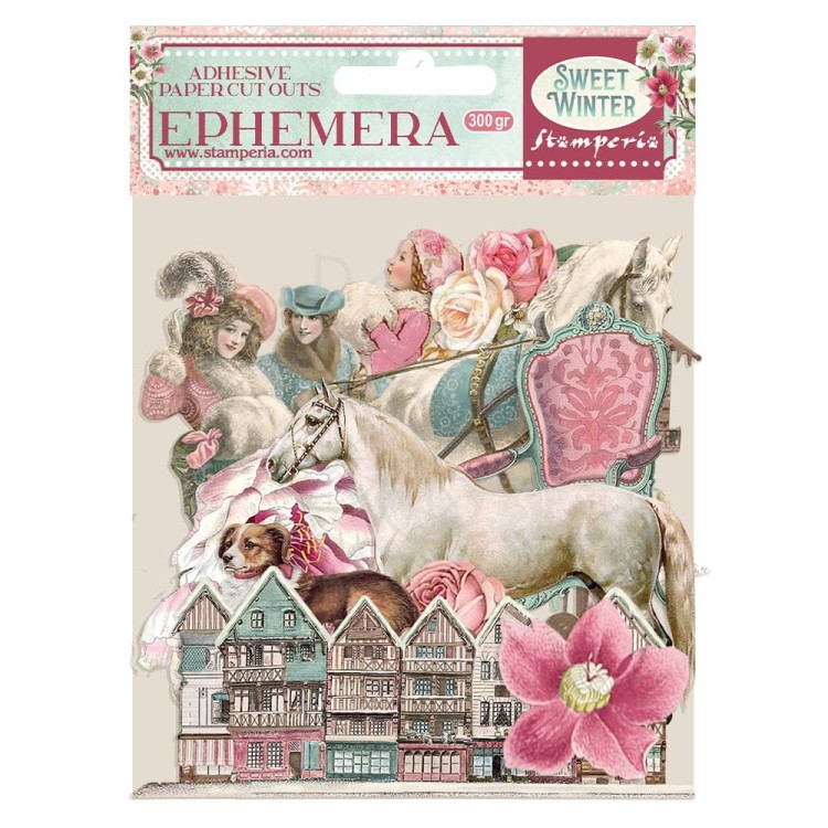 Ozdoby papierowe samoprzylepne Ephemera Sweet Winter DFLCT07 Stamperia