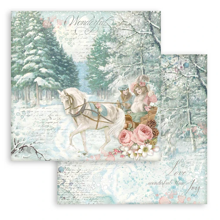 Zestaw papierów 20x20 Sweet Winter SBBS70 Stamperia 6