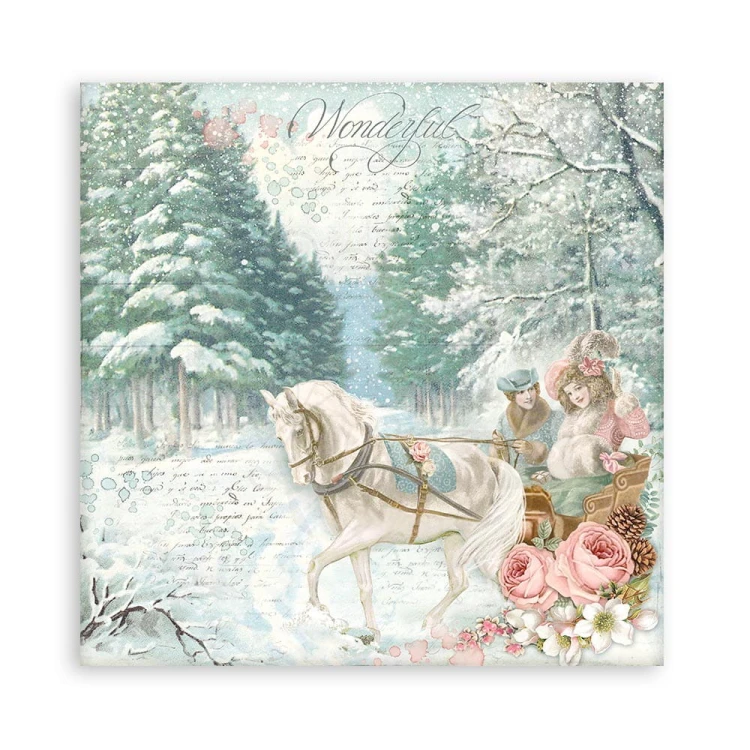 Zestaw papierów 20x20 Sweet Winter SBBS70 Stamperia 6A