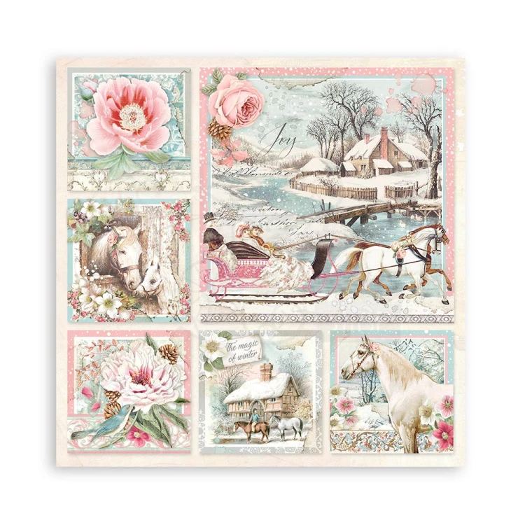 Zestaw papierów 20x20 Sweet Winter SBBS70 Stamperia 7A