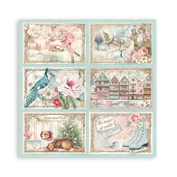 Zestaw papierów 20x20 Sweet Winter SBBS70 Stamperia 9A
