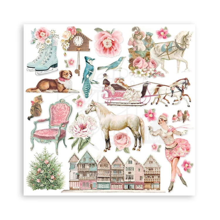 Zestaw papierów 20x20 Sweet Winter SBBS70 Stamperia 12