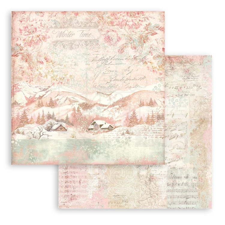 Zestaw papierów 20x20 Sweet Winter Backgrounds Tła SBBS72 Stamperia 2