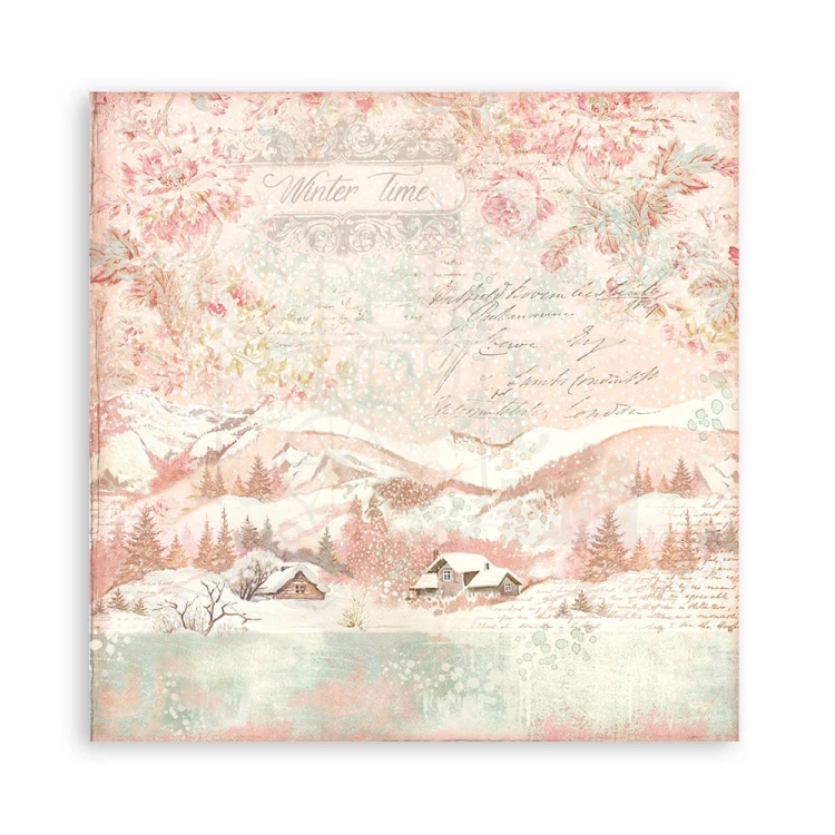 Zestaw papierów 20x20 Sweet Winter Backgrounds Tła SBBS72 Stamperia 2A