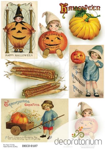 Papier ryżowy A4 Halloween dynie dzieci 0107 Decoratorium