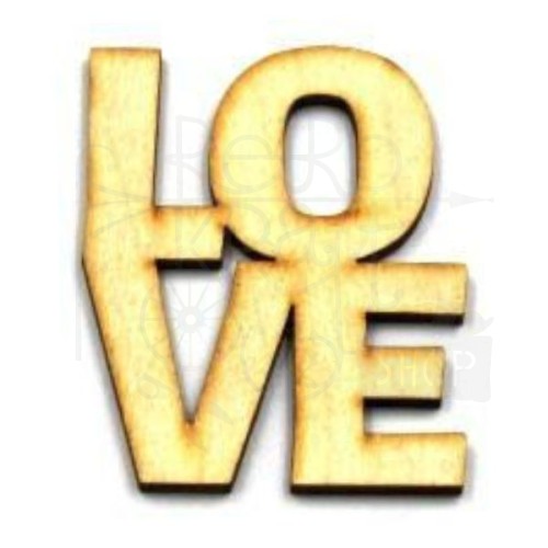 Napis Love drewniany mały 50x62mm