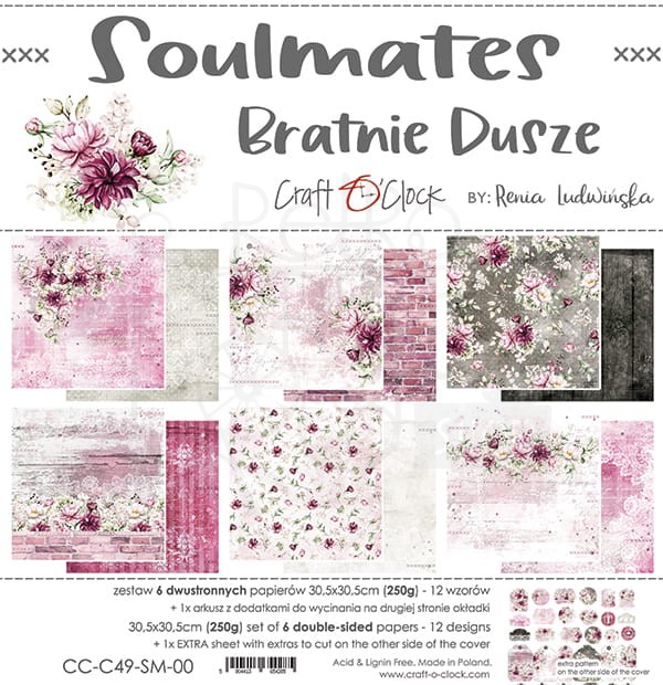 Zestaw papierów 30x30 Soulmates CC-C49-SM-00 Craft O'Clock
