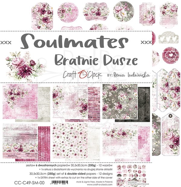 Zestaw papierów 30x30 Soulmates CC-C49-SM-00 Craft O'Clock 7