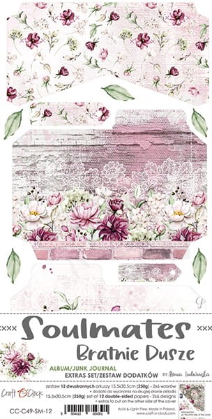 Zestaw dodatków Soulmates - Junk Journal Set CC-C49-SM-12 Craft O'Clock