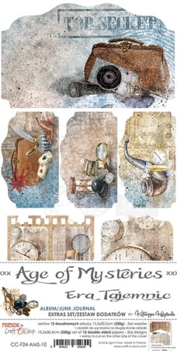 Zestaw dodatków Age of Mysteries - Junk Journal Set CC-F24-AMS-10 Craft O'Clock