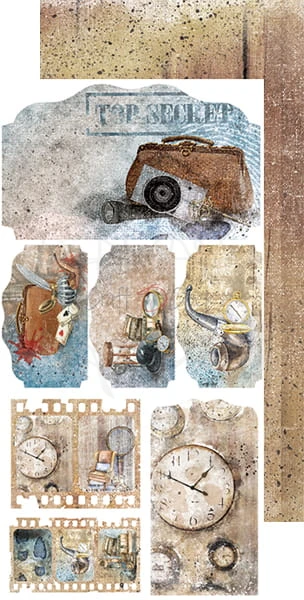 Zestaw dodatków Age of Mysteries - Junk Journal Set CC-F24-AMS-10 Craft O'Clock 1