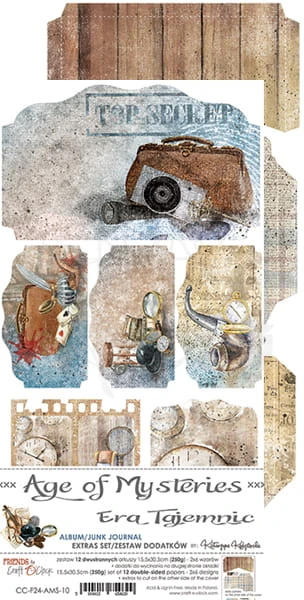 Zestaw dodatków Age of Mysteries - Junk Journal Set CC-F24-AMS-10 Craft O'Clock 7