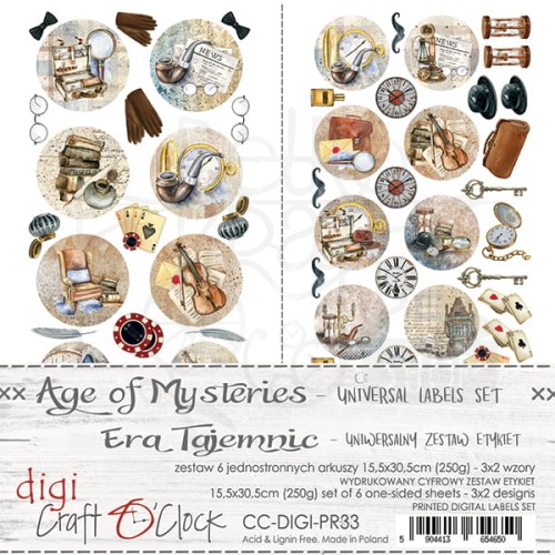 Zestaw etykiet 33 Age of Mysteries CC-DIGI-PR33 Craft O'Clock
