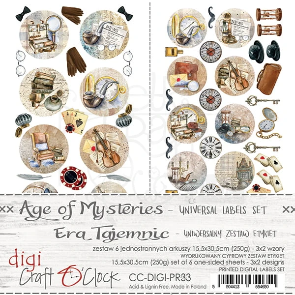 Zestaw etykiet 33 Age of Mysteries CC-DIGI-PR33 Craft O'Clock