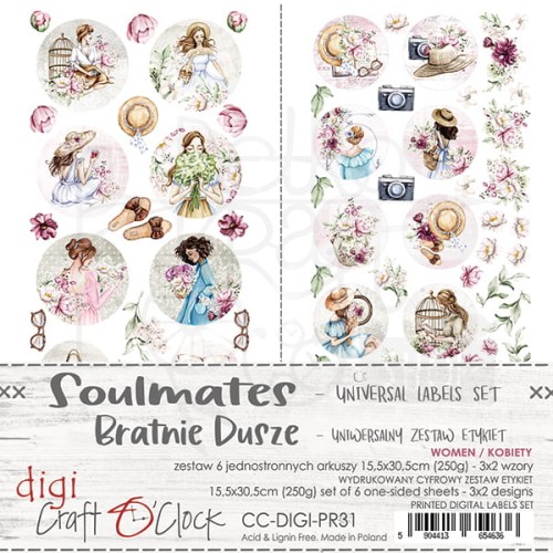 Zestaw etykiet 31 Soulmates CC-DIGI-PR31 Craft O'Clock