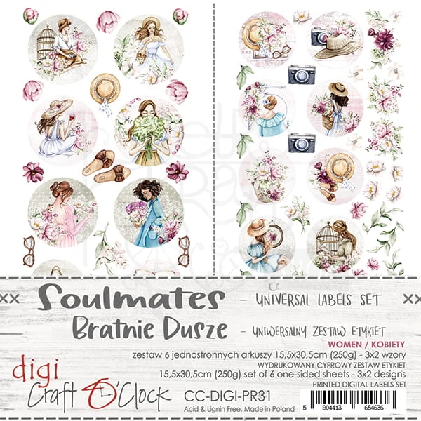 Zestaw etykiet 31 Soulmates CC-DIGI-PR31 Craft O'Clock