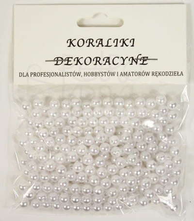 Koraliki perełki biały - 6mm 20g