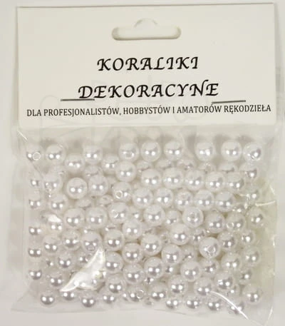 Koraliki perełki biały - 8mm 20g