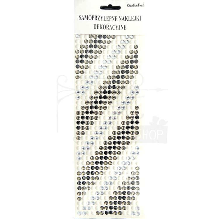 Naklejki dekoracyjne kryształki odcienie szarości 504 szt.
