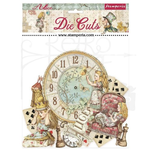 Ozdoby kształty tekturowe Die Cuts Alice Through the Looking Glass DFLDC25 Stamperia