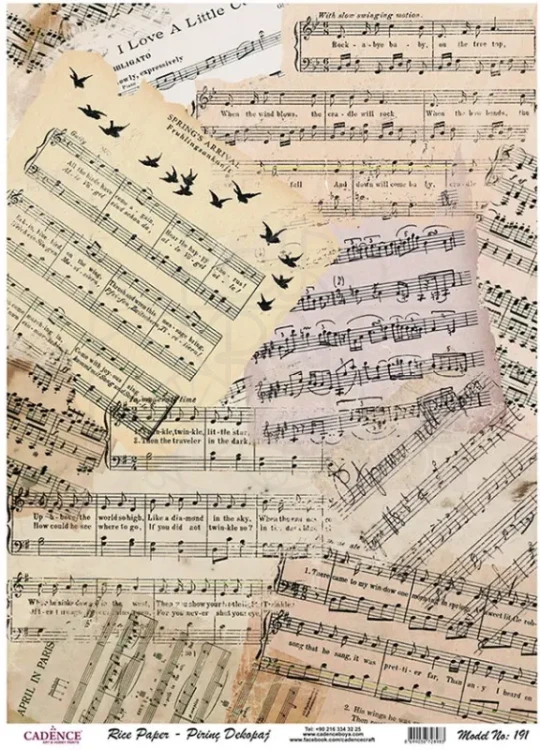 Papier ryżowy A4 nuty PR0191 Cadence