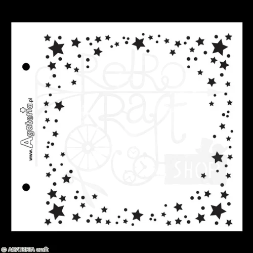 Szablon maska 15x16cmramka gwiazdki - Agateria