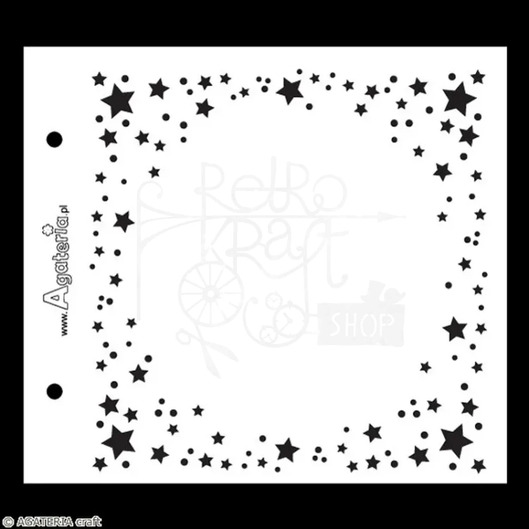 Szablon maska 15x16cmramka gwiazdki - Agateria