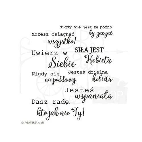 Stempel akrylowy Zestaw Napisy motywacyjne - Agateria