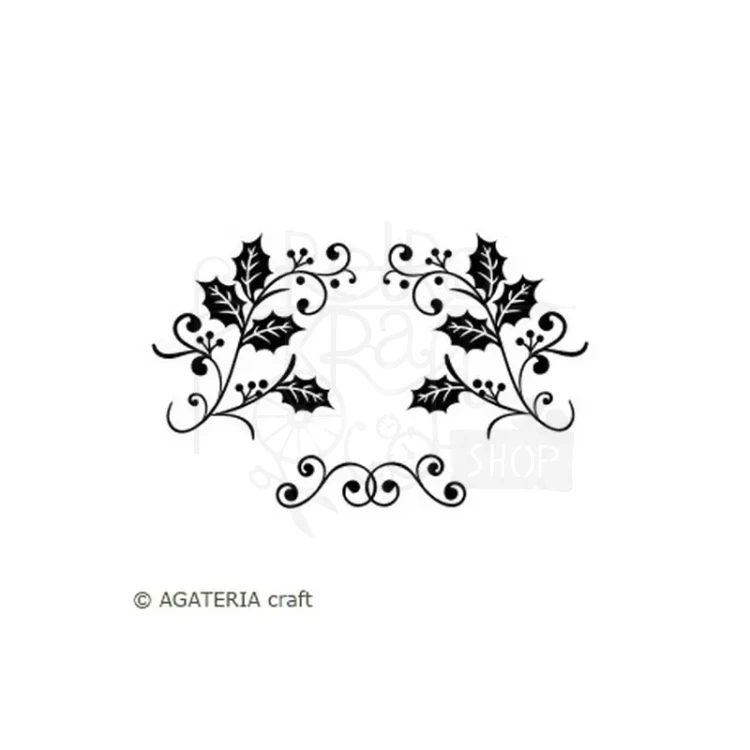 Stempel akrylowy dekory ostrokrzew - Agateria