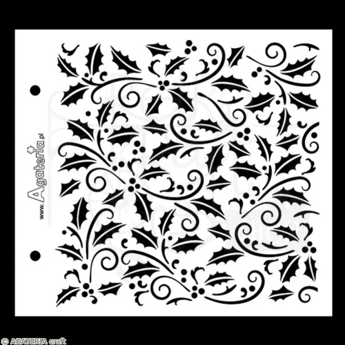 Szablon maska 15x16cm ostrokrzew - Agateria