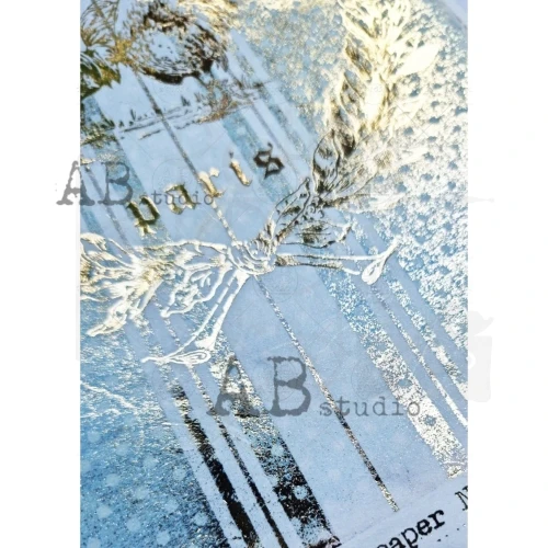 Papier ryżowy A4 złoty wieniec koguty Paris 1092 ABstudio
