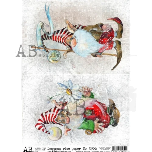 Papier ryżowy A4 skrzaty krasnale 0956 ABstudio