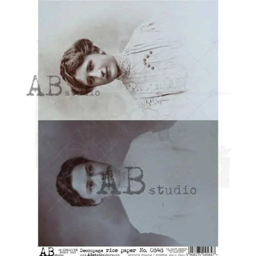 Papier ryżowy A4 retro zdjęcia portrety kobiety 0848 ABstudio