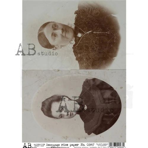 Papier ryżowy A4 retro zdjęcia portrety kobiety 0847 ABstudio