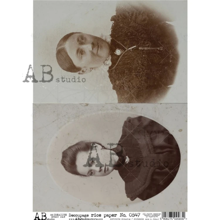Papier ryżowy A4 retro zdjęcia portrety kobiety 0847 ABstudio