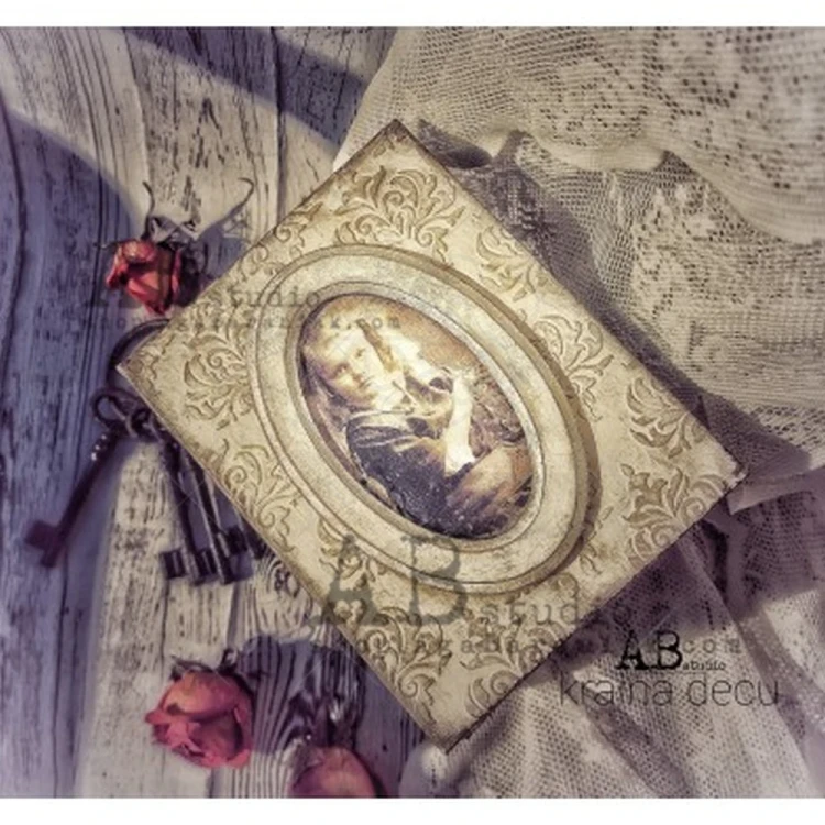 Papier ryżowy A4 retro zdjęcia portrety kobiety dzieci owale 0137 ABstudio