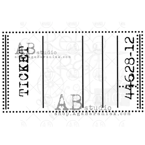 Stempel gumowy etykieta bilet ID-755 ABstudio