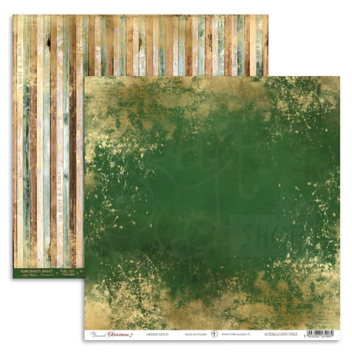 Papier 30x30 - Art Journal Christmas 2 - Green gold UHK Gallery
