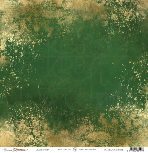 Papier 30x30 - Art Journal Christmas 2 - Green gold UHK Gallery