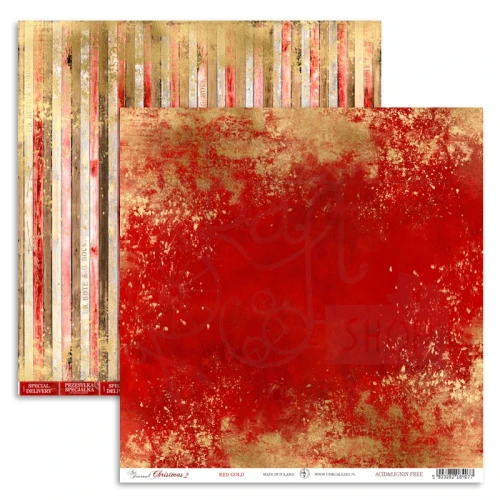 Papier 30x30 - Art Journal Christmas 2 - Red gold UHK Gallery