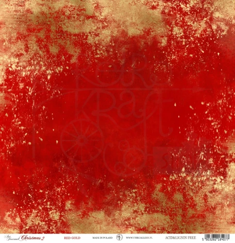 Papier 30x30 - Art Journal Christmas 2 - Red gold UHK Gallery